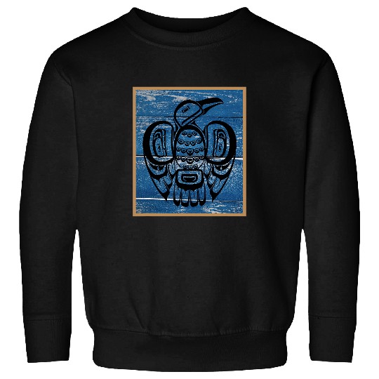 Pacific Northwest Coast Native American Indian Style Bird 1 Sweatshirts