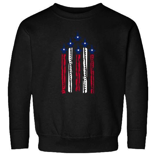 American Flag Patriotic Fighter Jet Airplane Plane US 2 Sweatshirts