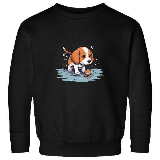 WoofieLove Watercolor Beagle Design Playful Dog Sweatshirts