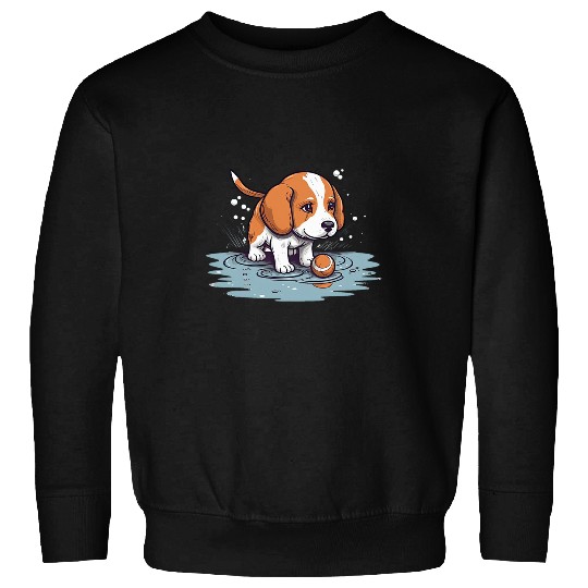 WoofieLove Watercolor Beagle Design Playful Dog Sweatshirts