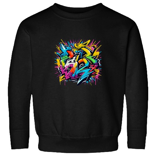 Vibrant Urban Designs with Explosion Abstract Graffiti Art Sweatshirts