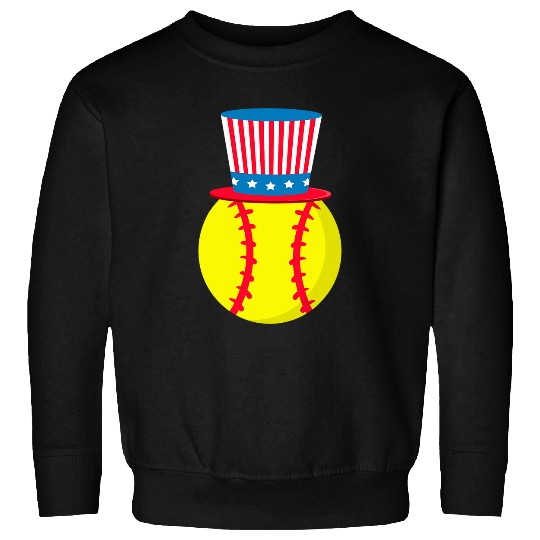 Softball 4th Of July American Patriotic Hat Player Coach Sweatshirts