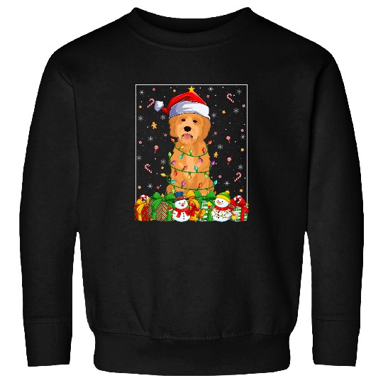 xmass Decoration Lighting Santa Goldendoodle Dog Christmas Sweatshirts