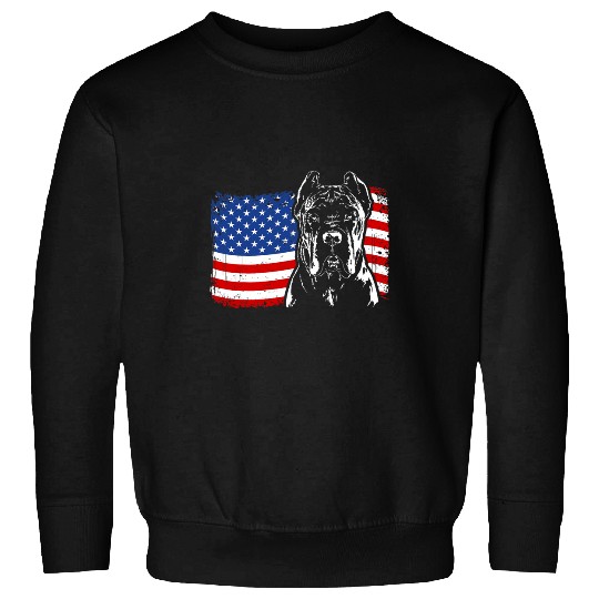 Proud Cane Corso American Flag patriotic dog Sweatshirts