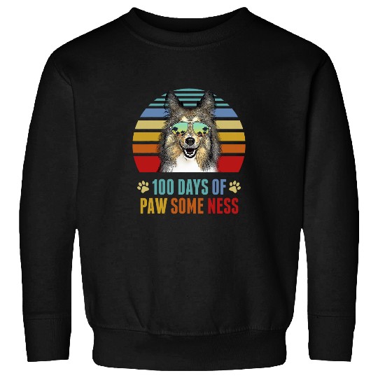 Newfoundland Dog 100 Days of School Funny Sweatshirts