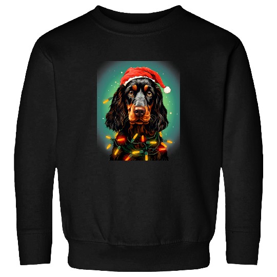 xmass Gordon Setter Dog Tangled Christmas Lights Sweatshirts