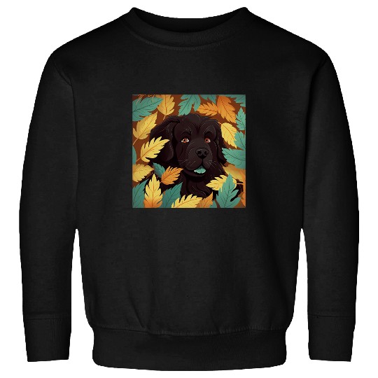 Newfoundland Dog Mom Dad Plant Lover Hiding in Leaves 2 Sweatshirts