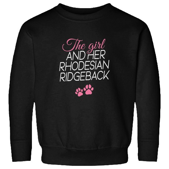 Womens The girl and her Rhodesian Ridgeback dog dogs paws gift Sweatshirts