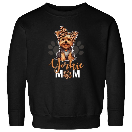 Yorkie Mom Yorkshire Leopard Dog Lovers Mothers Day 2024 Sweatshirts