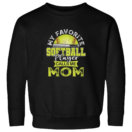 Womens My Favorite Softball Player Calls Me Mom USA Mothers day Sweatshirts
