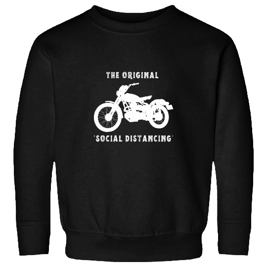 Womens Funny Motorcycle Original Social Distancing Woman Sweatshirts