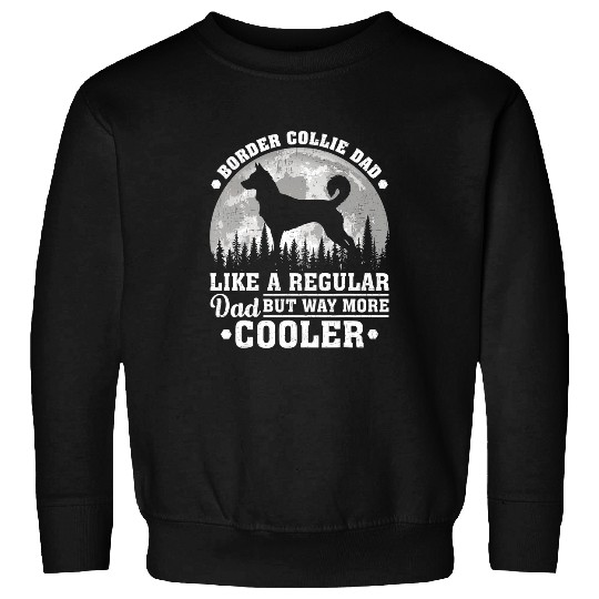 Mens vintages Retro Dog Funny Border Collie Dad Fathers Day Sweatshirts