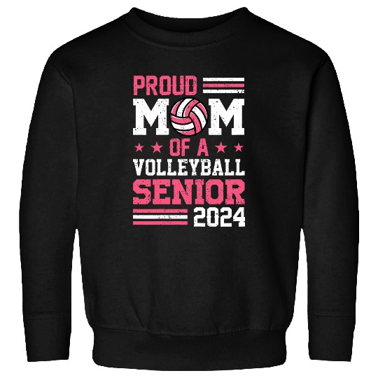 Proud Mom of a Volleyball Senior 2024 Girls Graduation Sweatshirts