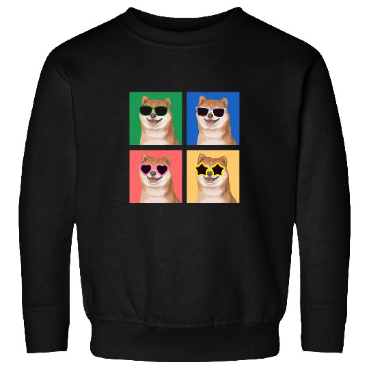 Dog Shiba Inu Cute Shiba inu Dog Lovers Colorful Retro Boys Girls Sweatshirts