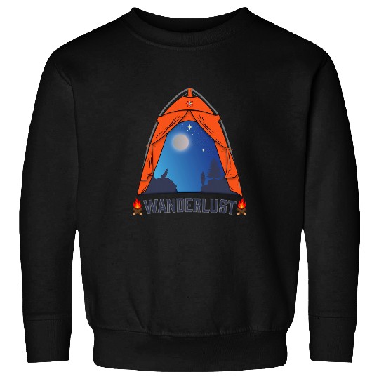 Wanderlust For Tent Camping Buddies Explore Funny Camping Sweatshirts