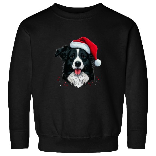 xmass Border Collie Santa on Christmas Border Collie Sweatshirts