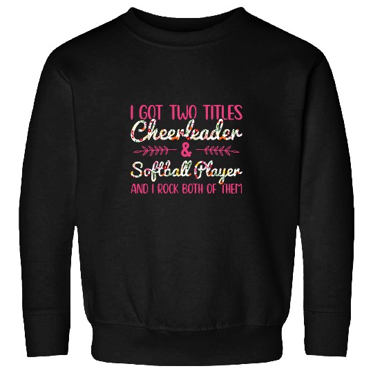 Funny Softball Cheer Lover Graphic Women Girls Cheerleader 23 Sweatshirts