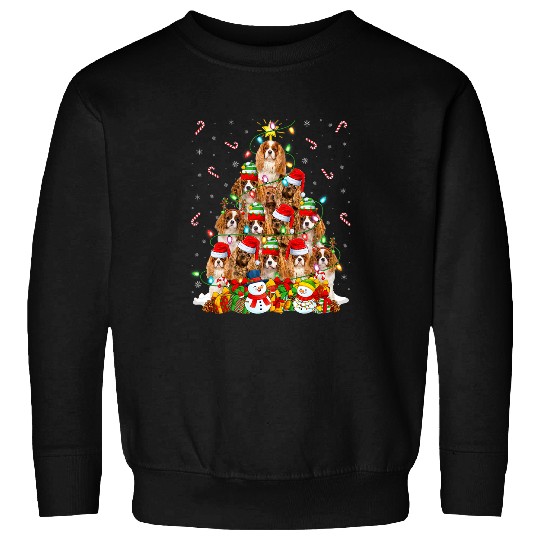 xmass Lighting Cavalier King Charles Spaniel Christmas Tree 2 Sweatshirts