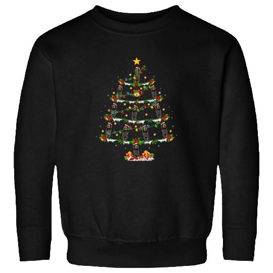 xmass Lighting German Wirehaired Pointer Dog Christmas Tree Sweatshirts