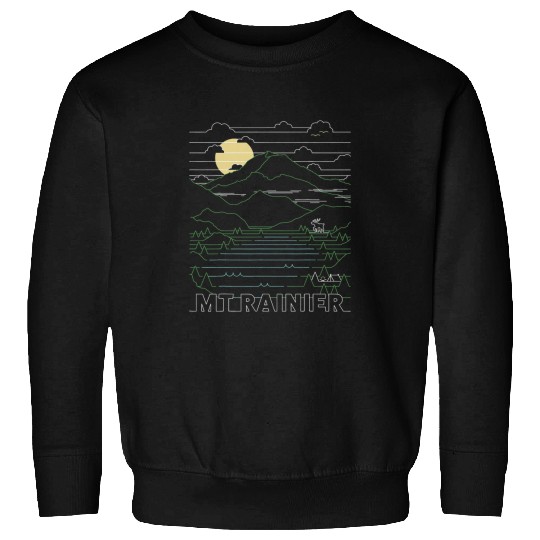 Mt Rainier National Park Art Washington Hike Mountains Sweatshirts