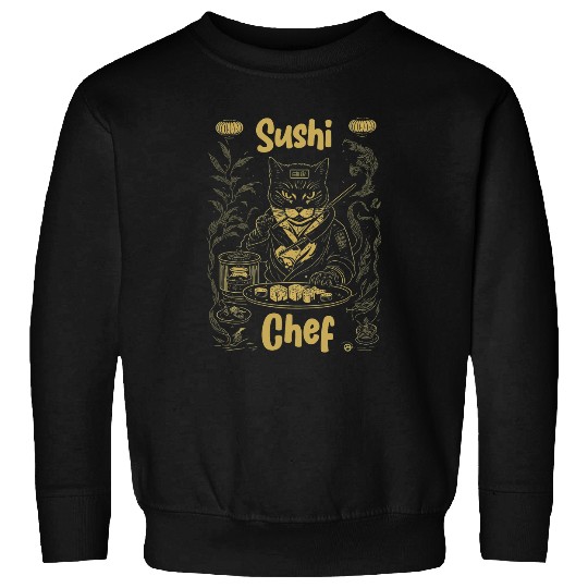 Sushi Cat Chef Retro JapaneseInspired Feline Culinary 21 Sweatshirts