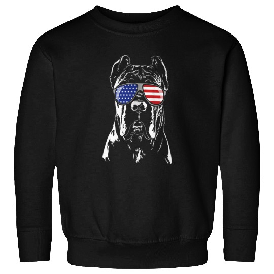 Proud Cane Corso American Flag sunglasses patriotic dog Sweatshirts