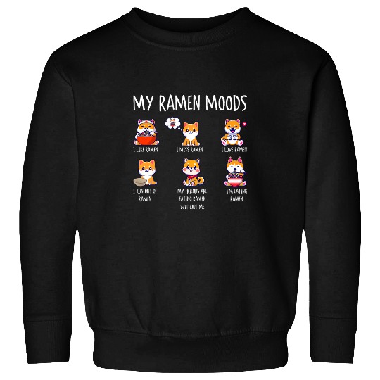 Ramen Lover Shiba Inu Dog Japanese Noodles Ramen Meme Sweatshirts