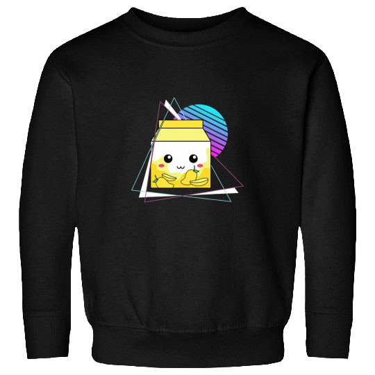 Mango Milkshake Anime Vaporwave Art Kawaii Milk Shake Carton Sweatshirts
