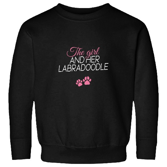 Womens The girl and her Labradoodle dog dogs paws dog trainer Sweatshirts