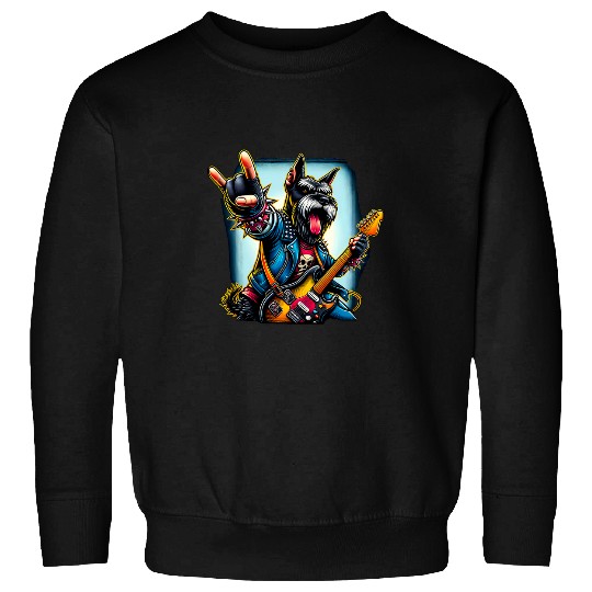 Rock Sign Punk Guitarist Giant Schnauzer Dog Sweatshirts