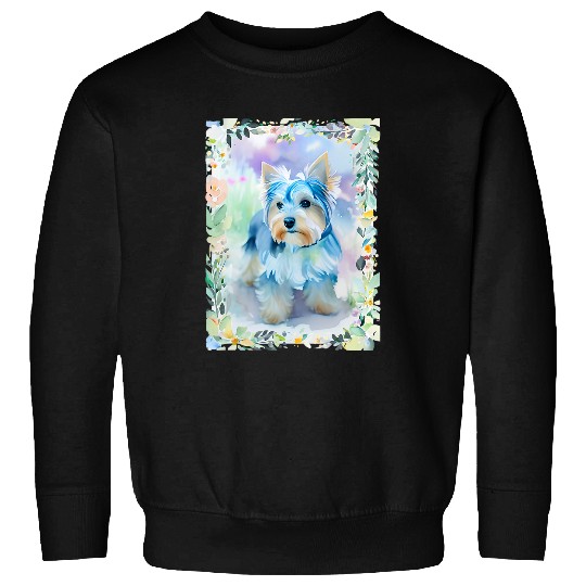 Yorkshire Terrier Animal Nature Flowers 2 Colorful Gift Sweatshirts