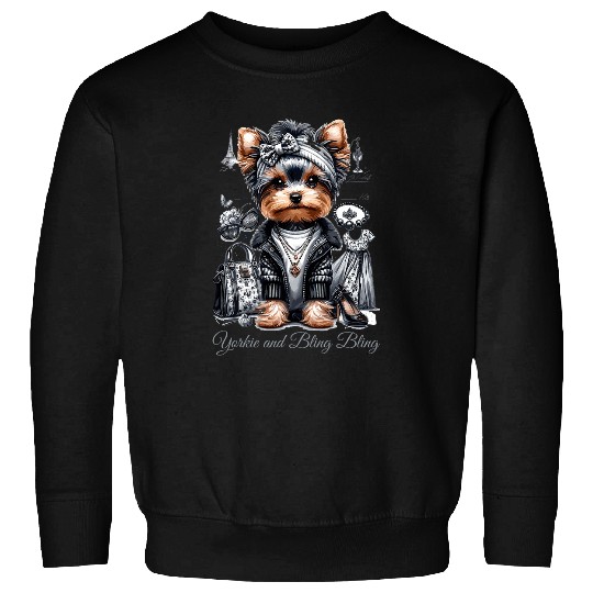 Yorkshire Terrier Yorkie and Bling Bling Sweatshirts