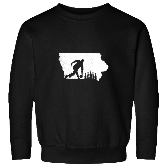 Love to Bowl Iowa Map Bowling League Team Coachs Iowa Bowler Sweatshirts