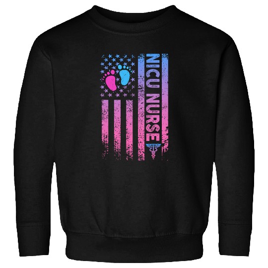 American Flag Neonatal Nursing Student Patriotic Nicu nurses 2 Sweatshirts