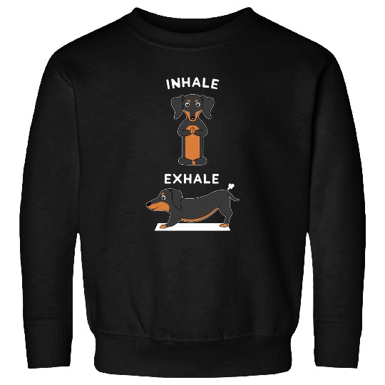 Yoga Meditating Sports Fitness Dog Dachshund Gymnastics Sweatshirts