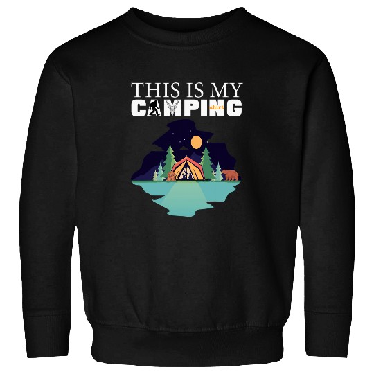 this is my camping rv van camping saying happy camper bear Sweatshirts