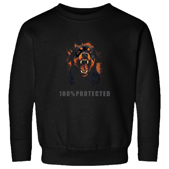 ROTTWEILER 100 Protected Rottweiler Fun Rottweiler Dad Sweatshirts