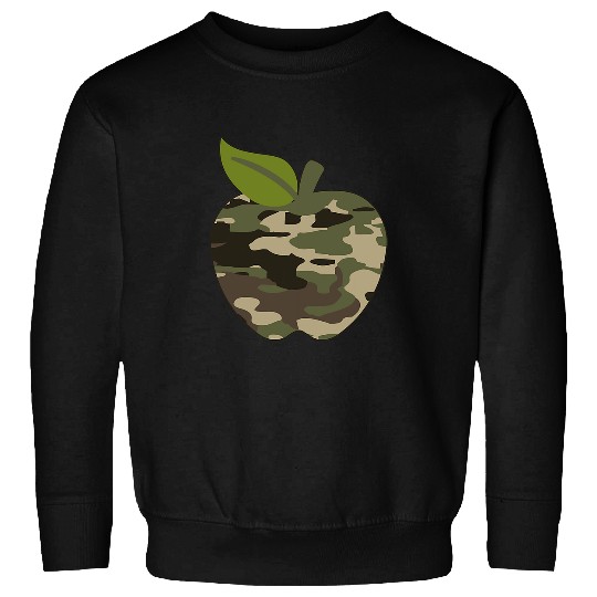 Apple Camoflauge Student Teacher Camo Military Tactical Boys Sweatshirts