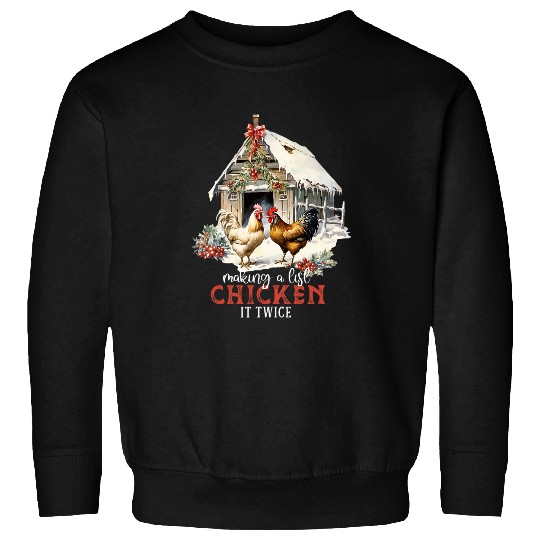 vintages Christmas Chickens Christmas Farm Holiday Sweatshirts