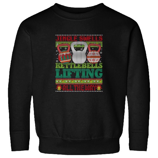 Ugly Christmas Gym Kettlebell Weightlifting Fitness Sweatshirts