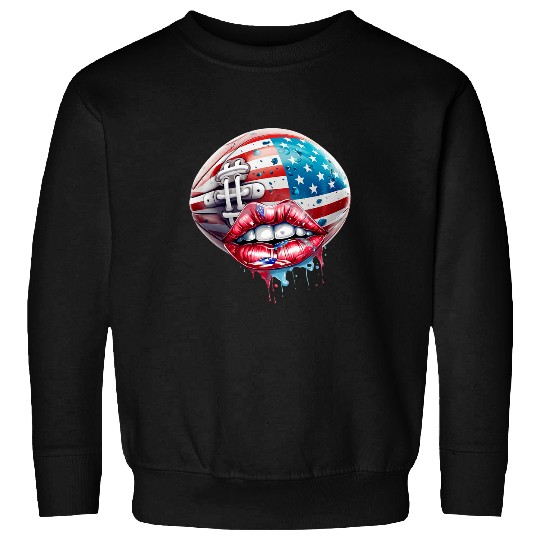 Patriotic Football 4th of July USA American Flag 1 Sweatshirts