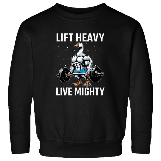 Lifting Laughs and Weights Funny Goose Lover Gym Fitness Sweatshirts