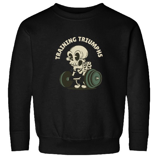 Training Triumphs Retro Funny Gym Fitness Present Sweatshirts