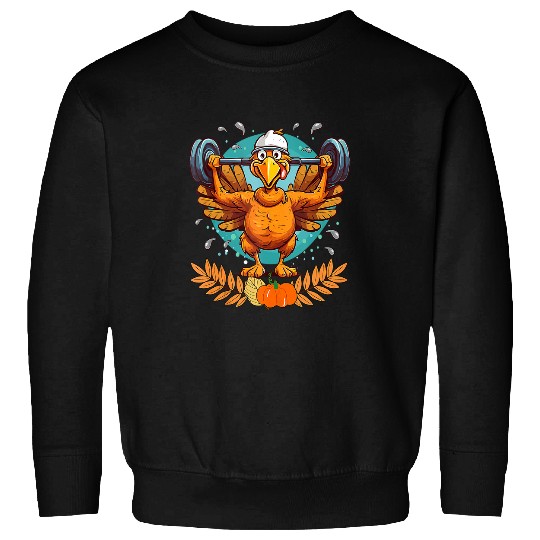 Thanksgiving Turkey Ripped Funny Fitness Gym Weightlifting Sweatshirts