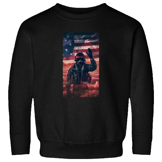 Patriotic Fighter Jet Pilot Military Pilot Salute Sweatshirts