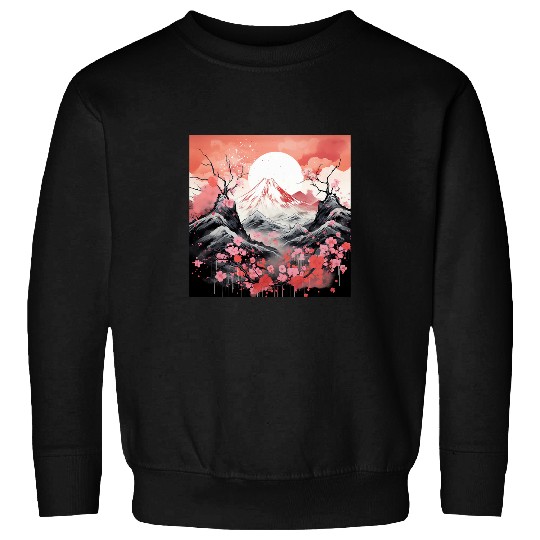 Zen Flow Sakura Ballet in Nihons Mountain Serenity 1 Sweatshirts