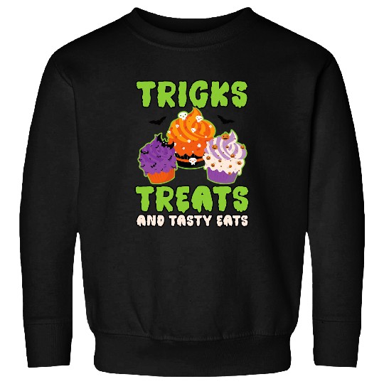 Tricks Treats And Tasty Eats Cooking Chef Halloween Sweatshirts