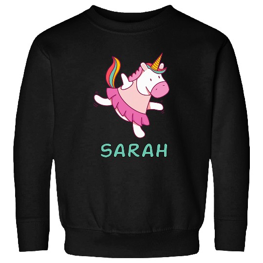 Sarah Name Unicorns Baby Ballet Unicorns Girl Dancing Sweatshirts