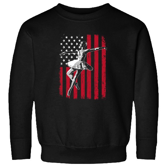 Patriotic Ballerina Dancer American Flag Ballet Dancing USA Sweatshirts