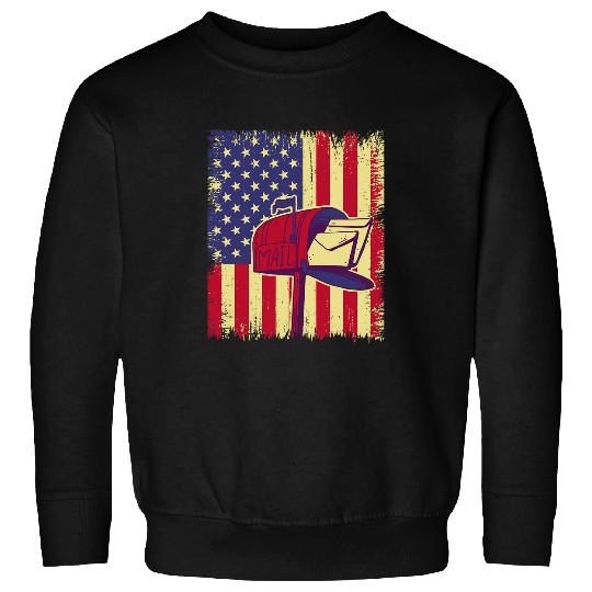 4th Of July USA Flag Patriotic Postal Worker Mailman Mailbox Sweatshirts